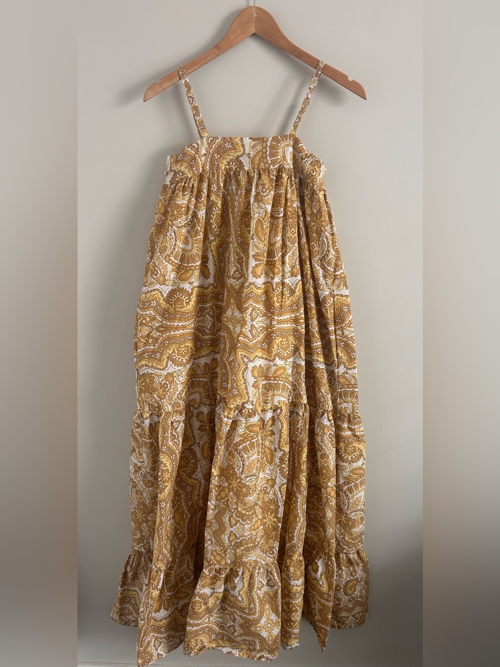 Pink Paprika 100% Cotton Paisley Boho Midi Dress Smocked Back Size S - Picture 2 of 7